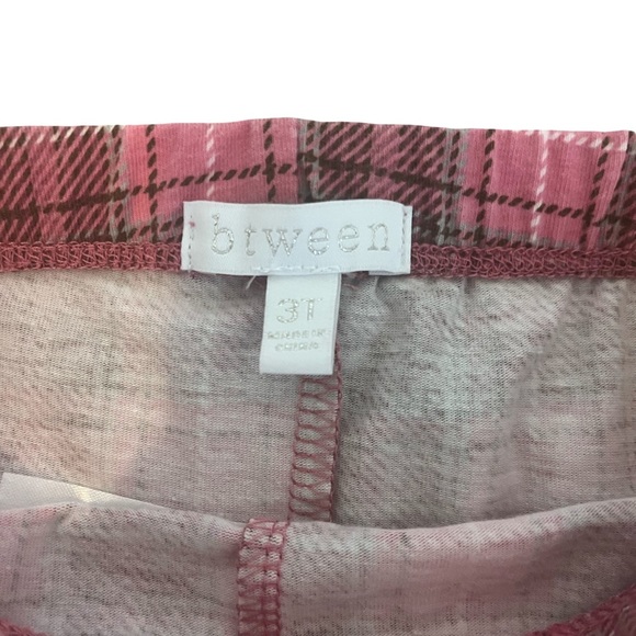 Btween Girl’s Pink and Brown Heart Top w/ Plaid pants Matching Set. Size: 3T. - Picture 5 of 6